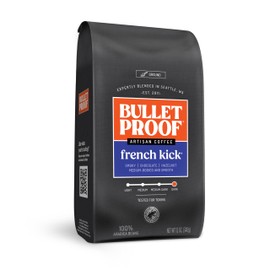Bulletproof French Kick Dark Roast Ground Coffee, 12 Ounces, 100% Arabica Beans, Clean Coffee Tested for Toxins, Packaging May Vary