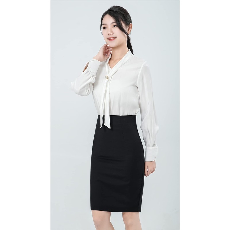 syvent Women's Plus Size Office Skirt, Business Suit Pencil Skirt,