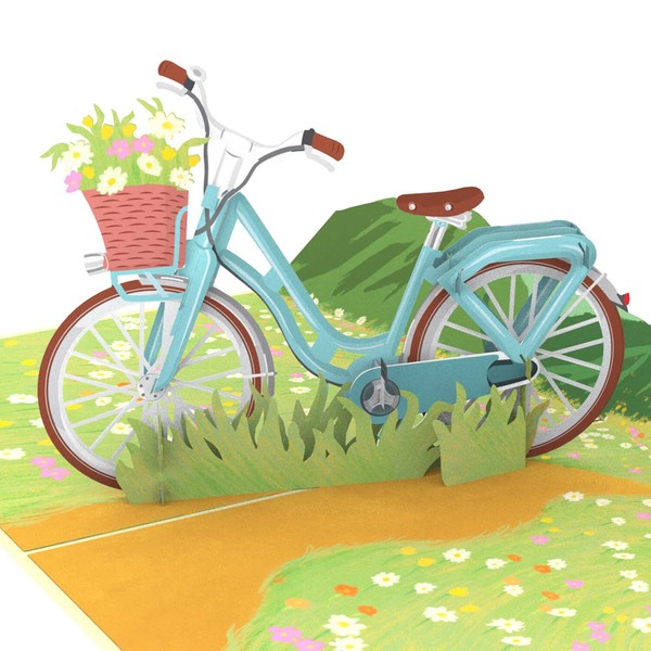 papercrush® Pop-up Card with Women's Bicycle - 3D Birthday Card