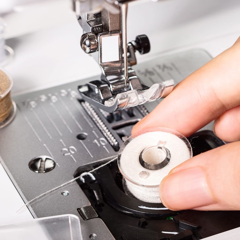 sourcing map Prewound Bobbin Thread Set of 5pcs with Storage
