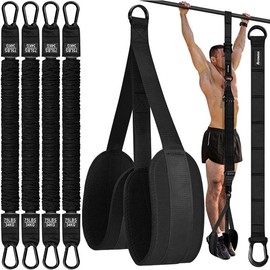 Pull Up Assistance Bands, Resistance Bands for Pull Up Bar Workout, Adjustable Heavy Duty Pull Up Assist Equipment with 4 Assistance Bands, Home Gym Fitness Exercise Strength Training - Colour: Black