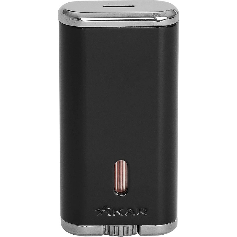 Xikar Verano Flat Flame Cigar Lighter, Elegant, Black, Lifetime Warranty