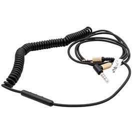 vhbw Audio AUX Cable Compatible with Marshall Kilburn, Kilburn 2 Headphones - Audio Cable 3.5 mm Jack Plug, 150-230 cm, Gold/Black
