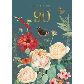 Happy Birthday 90th with Love Birthday Greeting Card A Year in The Garden Cards IOII0172