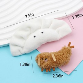 Ximimark 4pc Cartoon Dumpling Plush Keychain, Funny Soft Stuffed Mini Bag Charm, Novelty Keyring For Purses And Bags, Cute Accessory For Keys And Backpacks