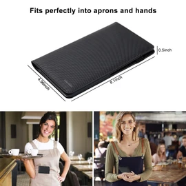 EcoVision Server Book for Waitress/Waiter Book, Premium Pu Leather Waitress Book with Money Zipper Pocket, Fits in Server Apron and Holds Receipts, Pocket Money, and Guest Check for Restaurants