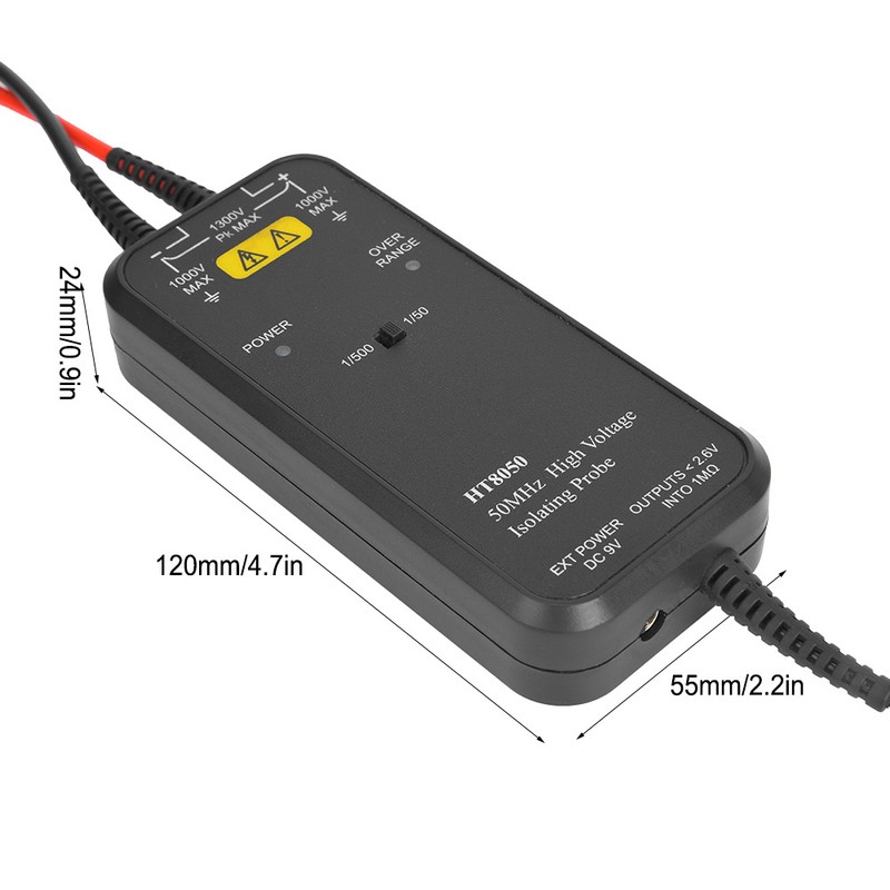 HT8050 Oscilloscope High Voltage Differential Probe 1/50 1/500