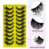 10 Pairs Pack of 5D Wispy Mink Eyelashes - Cat