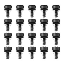 FGB 100 x M6 Cage Nuts Screws Set - 100 M6 x 20 mm Set Patch Panel Racks Server Enclosure 19 Inch 10 Inch Mounting Kit Steel for Network Cabinets - Black