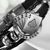 JewelryWe Men's Bracelet, Braided Hoop, Royal Flush Poker Cards, Alloy