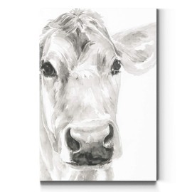 Portrait Style Canvas Wall Art: Animals, Dogs, Birds, Fish, Horses, Elk, Deer, Rustic & Modern Abstract for Home & Office, Ready to Hang - Farm Faces I 12X18