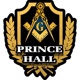 ProSticker 103 (One) 4" Masonic Series"Prince Hall" Freemason Compass Decal Sticker