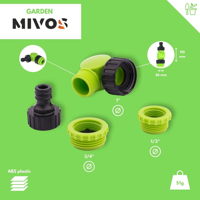 MIVOS Angle Tap Piece for Taps with 1/2 Inch 3/4
