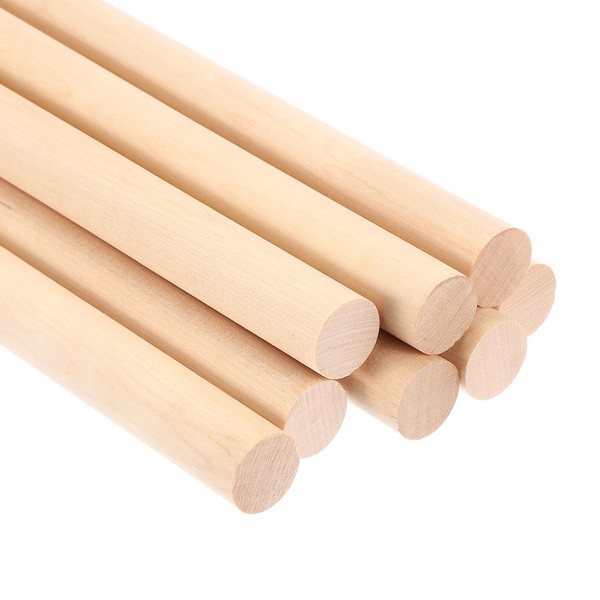 PATIKIL 5/7x5.91inch Wooden Dowel, 8 Pcs Dowel Rod Wood Dowels