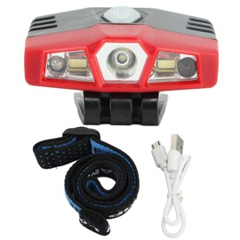 COB LED Headlamp High Brightness Dual Modes Waterproof Rechargeable Headlight with Motion Sensor for Outdoor Red