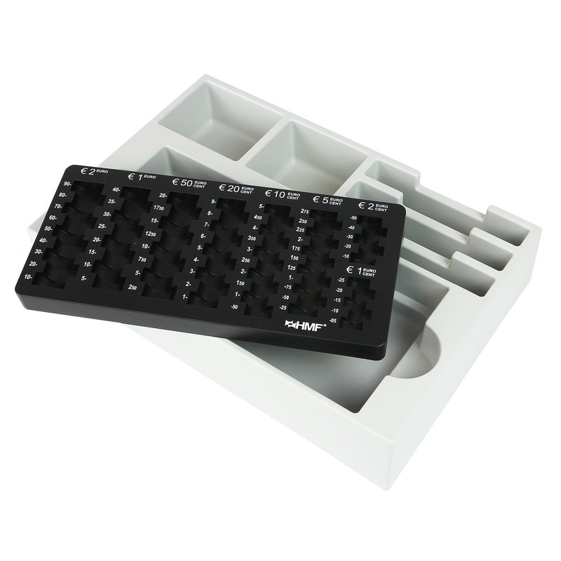 HMF 3210-02 EURO Coin Counter Tray, 3 Bill Compartments, Noteholder,