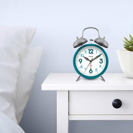 SHARP SPC851 Twin Bell Alarm Clock, Teal