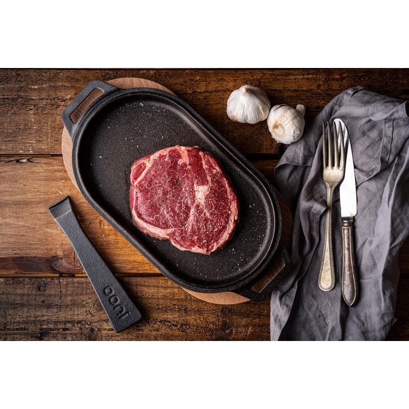 ooni Cast Iron Sizzler Pan - Griddle Frying Pan, 12"