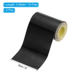PATIKIL 2 Inch x 10 FT Reflective Tape, 3 Pack High Visibility Waterproof Conspicuity Outdoor Safety Warning Tape for Trailer Truck Car Bike, Black
