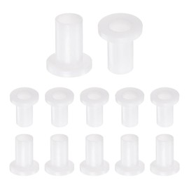 sourcing map 12pcs Flanged Sleeve Bearings Plastic Bushings ID 10mm x OD 12mm x Length 23.3mm Nylon Bushings, White