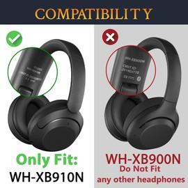SOULWIT Protein Leather Headband Cover for Sony WH-XB910N, WHXB910 Extra Bass Noise Cancelling Headphones (Does Not Fit WH-XB900N), Replacement Headband Pad Repair Part