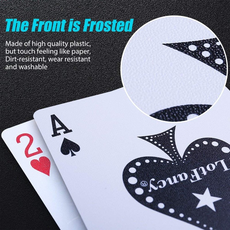 LotFancy Plastic Playing Cards Plastic 2 Decks Waterproof Poker Cards