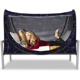 Privacy Pop up Eclipse Bed Tent Bed Drapes (Starry Constellation, Twin)