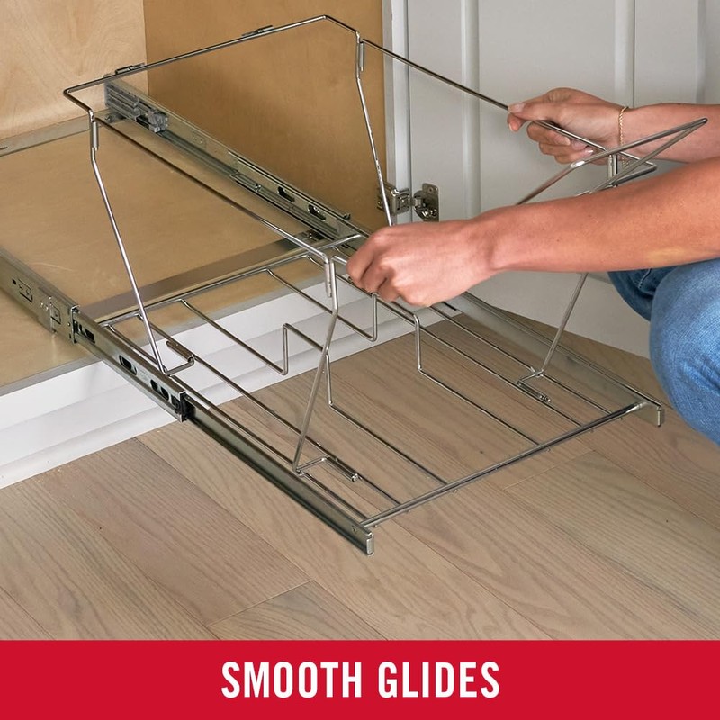 Rubbermaid Kitchen Cabinet Pull-Out Trash Can and Recycling Bin, 20-Gallon,