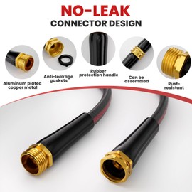 Haeteir 100ft Non-Expanding Garden Hose with 8-Layer Latex Core, Lightweight & Kink-Free, Flexible Heavy Duty Water Hose for Lawn, Yard, Car Washing (3/4" Solid Brass Fittings, Crush-Resistant)