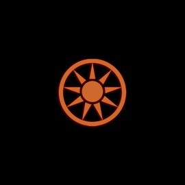 Star Star Inspired Movie Character Space Dark Lord Symbol Glow in The Dark Sticker Decal for Phone Tablet Laptop Car Truck Window | 3" Sticker | Orange