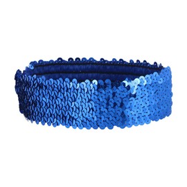 BeauPretty Diadema de lentejuelas brillantes, diadema deportiva con purpurina, banda elástica para el pelo, para mujeres y niñas, color rojo, Azul, Talla 1