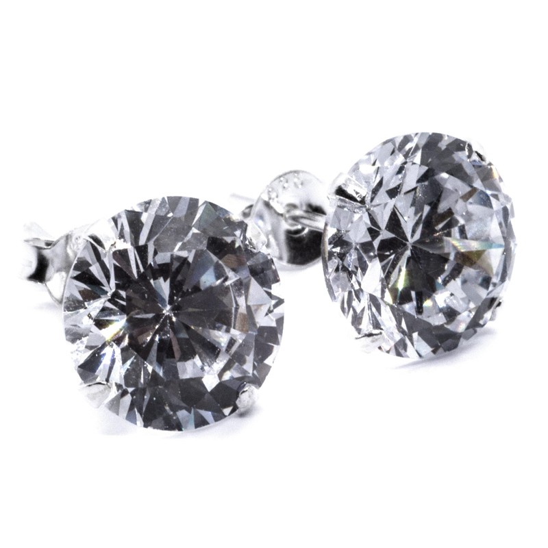 Arranview Jewellery 10 mm clear CZ stud round solitaire earrings