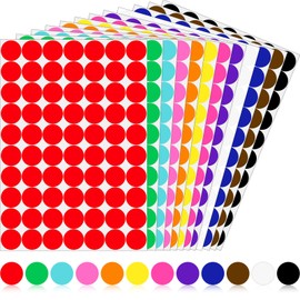 Colored Dot Stickers 1 Inch, 1680 PCS Circle Stickers Round Color Coding Labels, Price Stickers for Garage Sale, Stickers Dots for Toddlers Students Office Classroom in 12 Colors, 140 Pieces Per Color