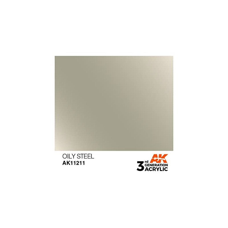 AK Interactive 3rd Gen Metallic Oily Steel 17ml