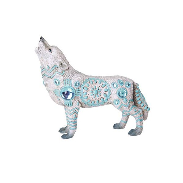 Pacific Giftware The Wolf Spirit Collection Indian Turquoise Sky Stone Wolf Spirit Collectible Figurine