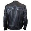 Premium Cowhide Leather Motorcycle Jacket With Reflective Skull (M)