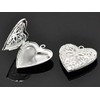 Set of 5 Heart Fiddigree Openwork Locket Pendants Silver Color