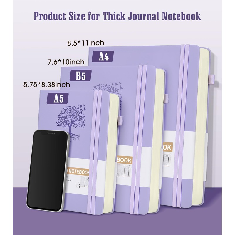 Lined Journal Notebook -365 Pages A5 Thick Journals for Writing