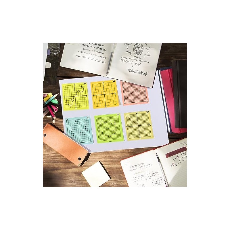 Mr. Pen- Graph Paper Sticky Notes, 6 Pads, 3x3 Inch,