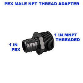 15 Pack TMKOOL Poly PPSU Pex 1" x 1" Male NPT Threaded Adapter Barb Crimp Fittings for PEX B Pipes ASTM F2159 (15pcs 1"x1")