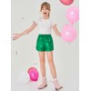 Haloumoning Girls Metallic Shorts Sparkly Dance Outfits Elastic Drawstring Shiny