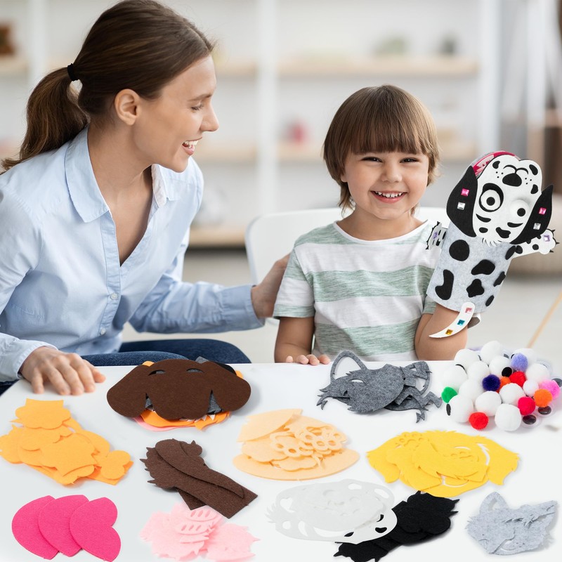 Set da 6 pezzi per creare pupazzi da mano calzino