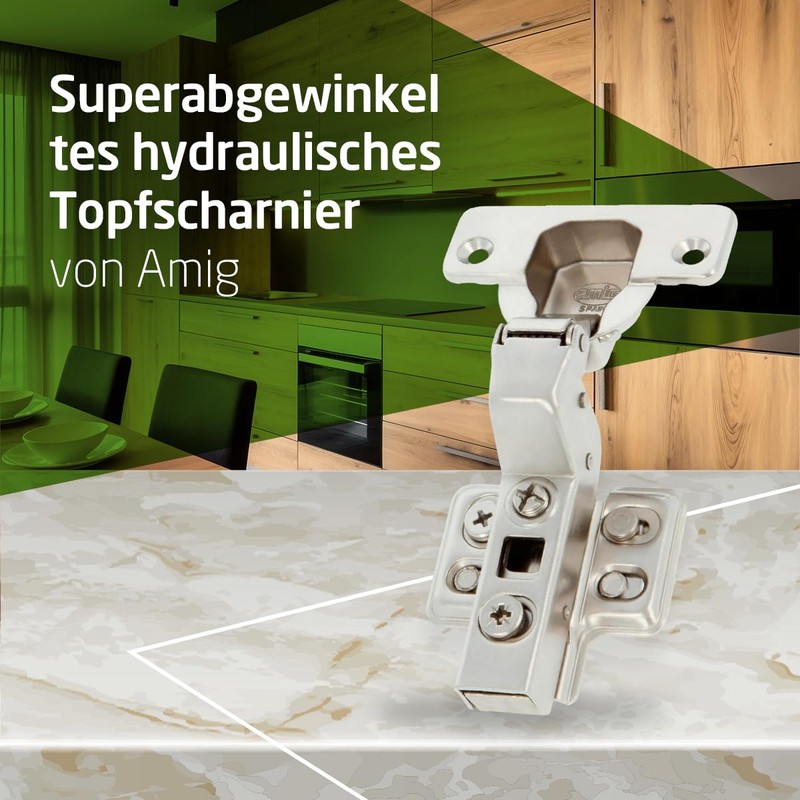 Amig - Superaco hydraulic pot hinge nickel-plated - Ø35 mm