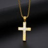 STARCHENIE Mens Cross Necklace,Stainless Steel Gold Cross Necklace for Men
