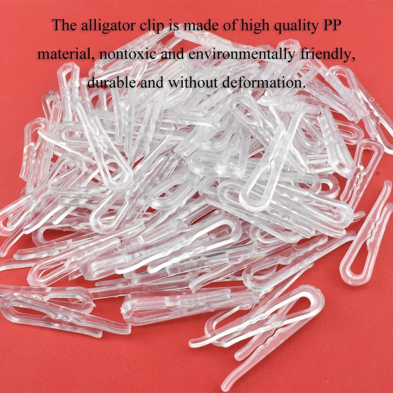 HAHIYO 2 inches/50mm 120Pcs Clear Plastic U Shape Alligator Clips