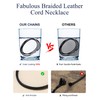 Waterproof Leather Necklace Cord, 2MM Braided Leather Cord Chain Necklace