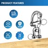 NECMETU Snap Shackle Sailing Halyard, 316 Stainless Steel Clevis Swivel