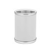 Kraftware Sophisticates Round Wastebasket, 11", White with Brushed Chrome Color