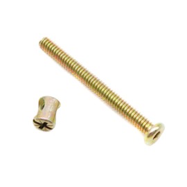 binifiMux 15-Pack 1/4-20 x 3-1/2" Crib Screws, Zinc Plated Hex Socket Cap Bolts Barrel Nuts for Bunk Bed Cots Chiars Furniture