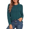 PrettyGuide Women's Sweater Crewneck Cable Knit Long Sleeve Pullover Tops